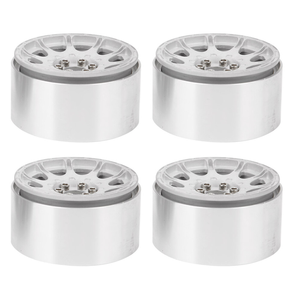 4Pcs Aluminum Alloy Wheel Hubs 2.2 Inch For Rc Crawler Cars Silver 9401361269272