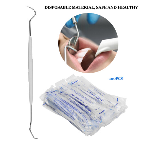 100pcs Individually Wrapped Disposable Double-End Dental Tools 2