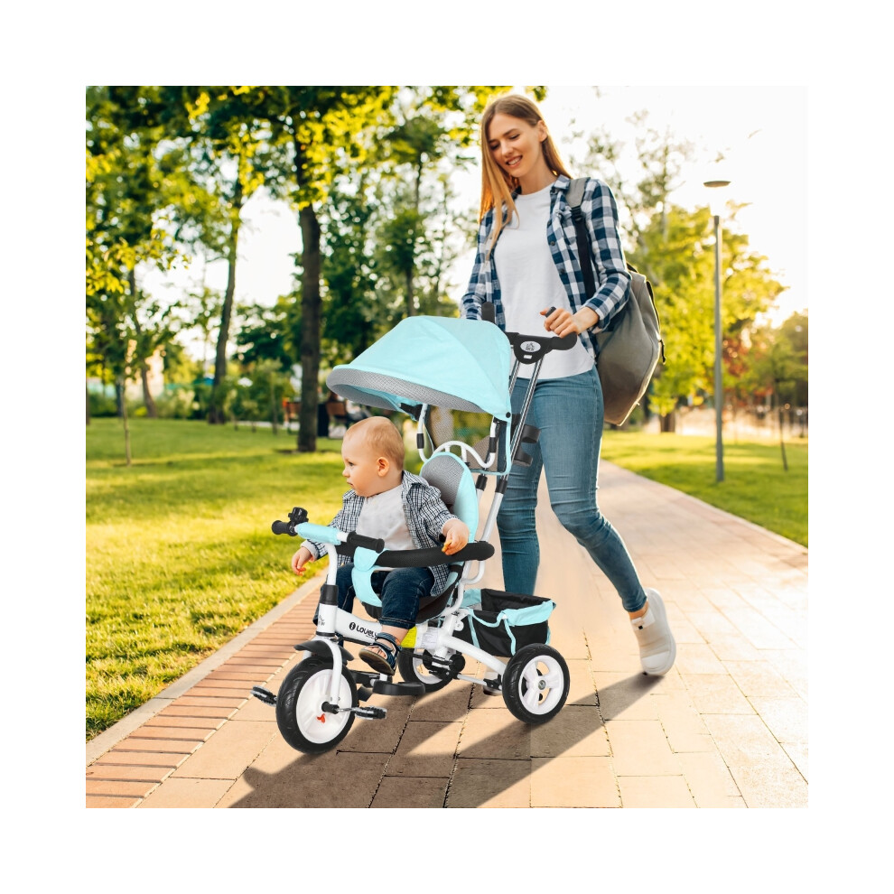 Kids Trike 6 in 1 with Push Handle & Canopy Safety Belt Footrest Brake for 1-5 Years Green Comfortable & Durable Design-image-OPC-PMYYCQK-NEW