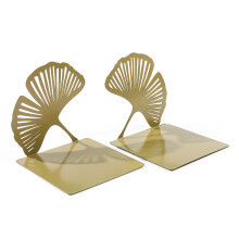 Metal Bookends for Shelves Hollowed Ginkgo Leaf Bookends Metal