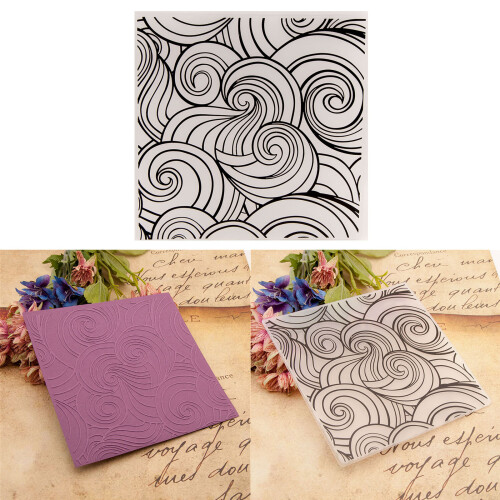 Swirl Plastic Embossing Folder Stencil Template DIY Craft 1