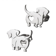 Dachshund Stud Earring Unique Animal Fashion Ear Jewelry-Silver