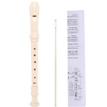 Baroque Fingerings Recorder, German Style Flute With Detachable Design, High-Quality Sound Instrument For Beginners, Portable And Easy To Clean (Black