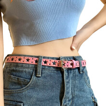 Girls Skinny Waist Belt American Street Dance Jean Belt-Pink