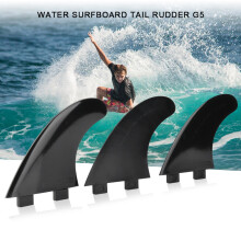 Tri Fin Thruster Surfboard Fins Nylon Plastic G5 Black, 3pcs