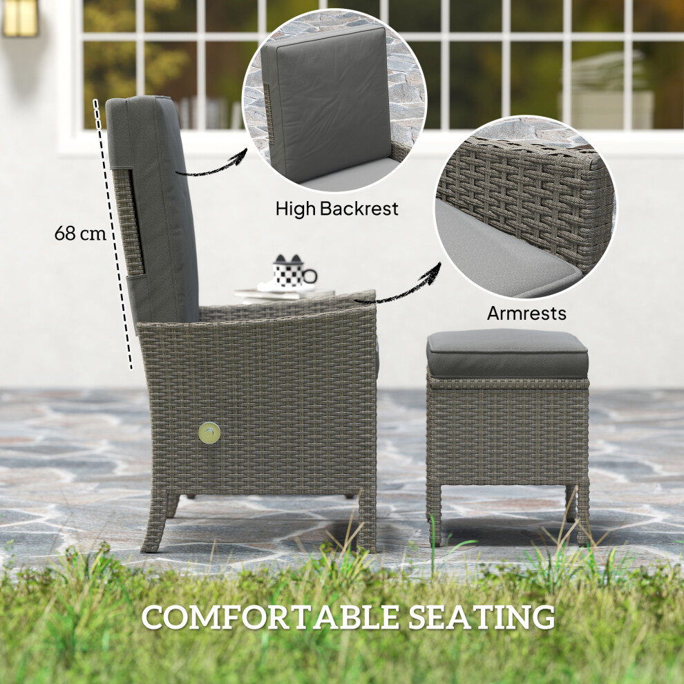 5 Piece Rattan Garden Furniture Set Outdoor Patio Wicker Sofa Adjustable Backrests Cushions Glass Coffee Table Dark Grey-image-OPC-PMYYGRZ-NEW