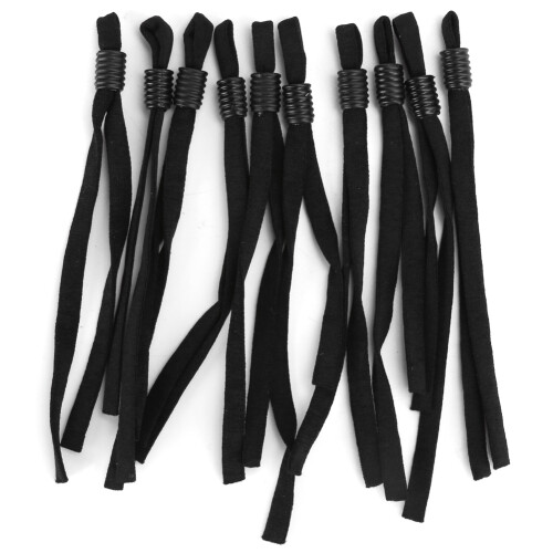 200pcs Adjustable Elastic Bands PVC Black Cylindrical Rope for Sewing 1