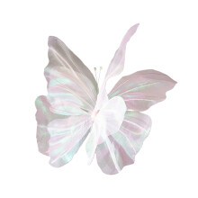 Décoration de papillon en fil de soie fait à-Papillon rose 50cm