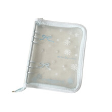 Classeur transparent à-coquille de flocon de neige bleue