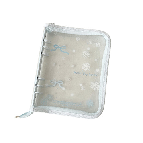 Classeur transparent à-coquille de flocon de neige bleue