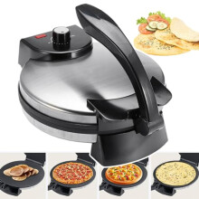 Electric Crepe Maker, Non-Stick Roti and Tortilla Machine, 2000W Portable Pancake Maker with LED Indicator for Quick and Even Heating
