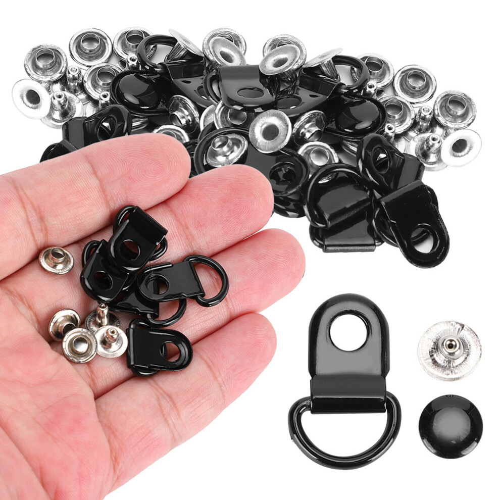 100 Pcs Shoelace Hook Brass Rivet Set 9X22mm Gloss Black 4981361298182