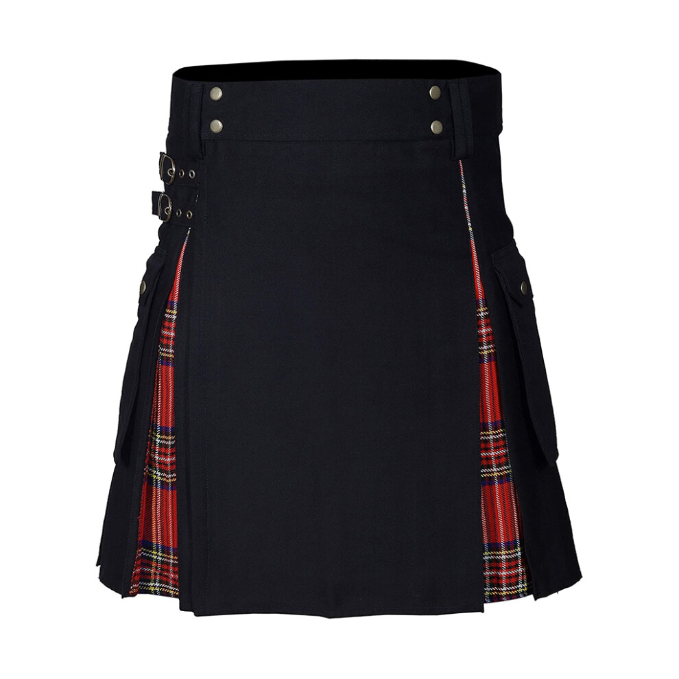 (Red plus black, XXXL) Scottish Mens Kilt - Made Of Materials Pleated Irish Weddings Skirt-image-OPC-PMYX2B8-NEW