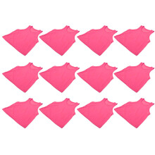 Children's Athletic Football Vest 12Pack Breathable Mesh Large Size Rose Red