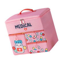 Polyester opbergorganisatoren voor medicijnen Opvouwbaar-Roze