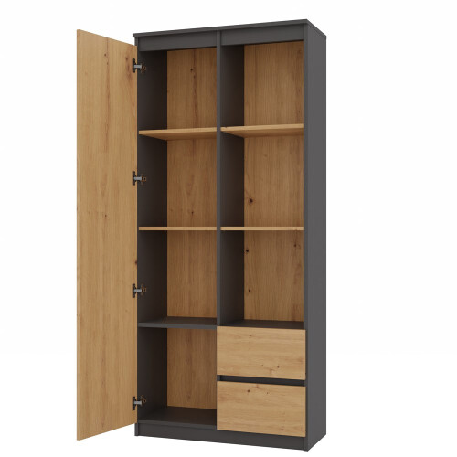 Topeshop RS-80 BILY ANTHRACITE/OAK ARTISAN office bookcase 2