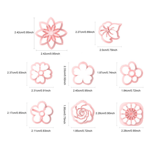 Moules de boucles d'oreilles à motifs de fleurs, 8 pièces, 2