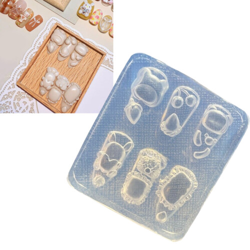 Modèle de conception d'ongles 3D Flexible, motif d'oreille, 1