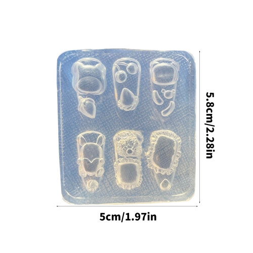 Modèle de conception d'ongles 3D Flexible, motif d'oreille, 2
