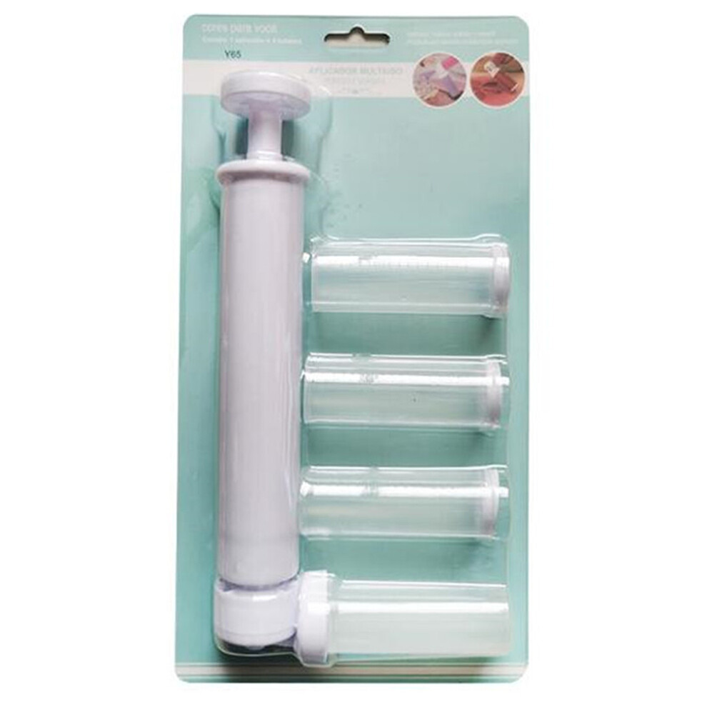 Diy Baking Airbrush Kit With Transparent Reservoir, Manual Cake Decorating Pump For Cupcakes Cookies Fondant Desserts, Multi Use Kitchen Tool With Pre 9363190812787