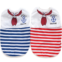 Modieuze huisdierkleding met streepjespatroon, zacht en comfortabel hondenshirt, shirt met maritiem thema voor je trouwe viervoeter, ademende stof,