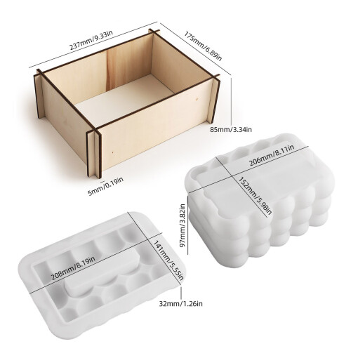 Artistics Silicone Tissue Box Mould Set for Handcraft Epoxy 2