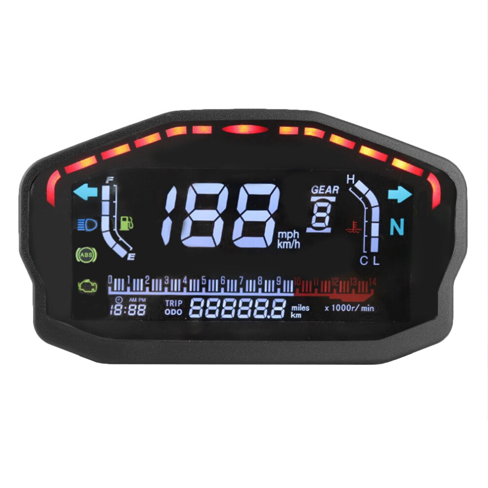 Led Lcd Motorcycle Speedometer Gauge For Ducati, 0-199 Km/H, Black 8721361319281