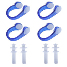 4er Set weiche Silikon-Nasenclips & Ohrstöpsel, wasserdicht, geräuschdämmend, Blau & Schwarz