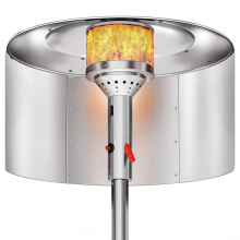 Patio Heater Reflector Hood 33x15 Inch Metal Adjustable Heat Focusing Shield for Round Natural Gas and Propane Heaters, High Quality, Long Lasting