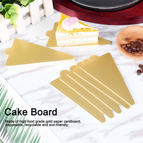300pcs Gold Triangular Cake Boards 118x78mm Dessert Display Trays 2