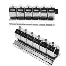 Manual Mechanical Counter Stainless Steel 4-Digit Clicker Tally 6 Units