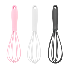Mini batidor antiarañazos, batidor de silicona resistente al calor para cocinar - Juego de 3 batidores coloridos, diseño ergonómico, compacto, no