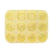 Silikonmuffinsform, matkvalitets silikonbakeform med non-stick cupcakeform, allsidig bakeform for muffins, kaker og mer, gjenbrukbar silikonform