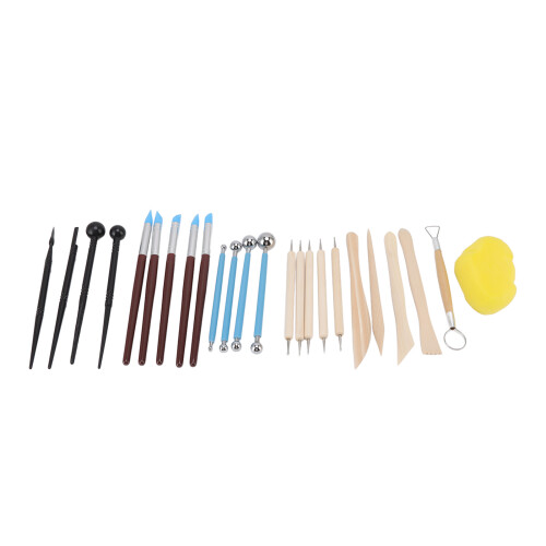 Εργαλειοθήκη Essential24Pcs για Χειροτεχνίες, Εργαλεία Σκαλίσματος για Πηλό 2