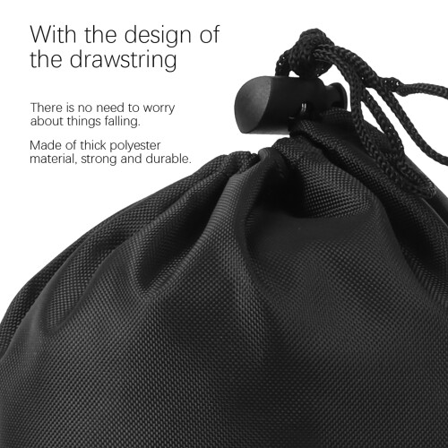 Black Polyester Drawstring Bag: Durable Skipping Rope Storage Pouch 2