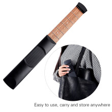 Tragbarer 6-Saiten-Pocket-Gitarrenkopf-Übungsknopf für Anfänger, Schwarz