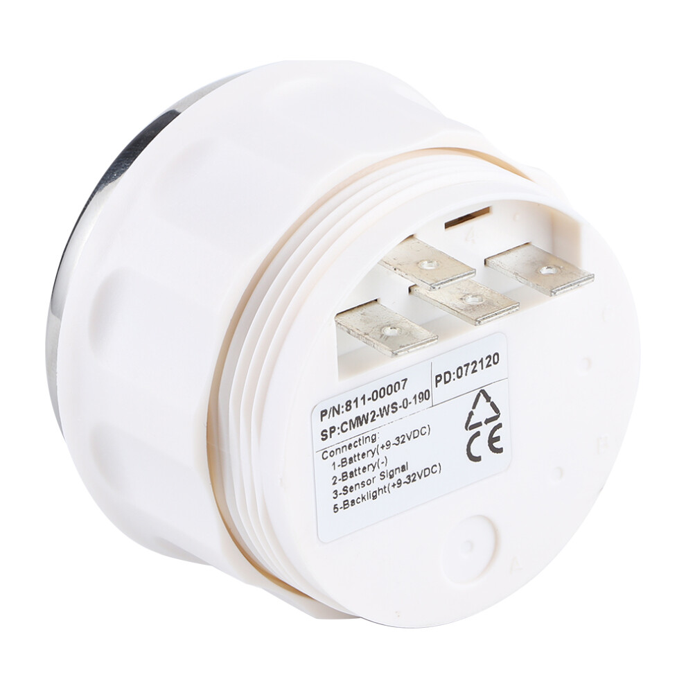 Universal 2In Water Liquid Level Gauge With White Dial For Rv Boat 4901361337612