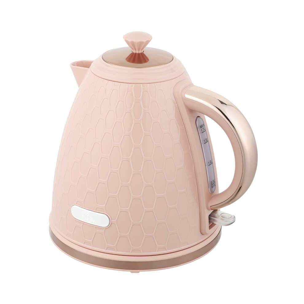 Electric 3kW Rapid Boil Honeycomb Kettle Light Pink 1.7L Cordless Design Fast Heating with Safety Features-image-OPC-PMZ27F2-NEW