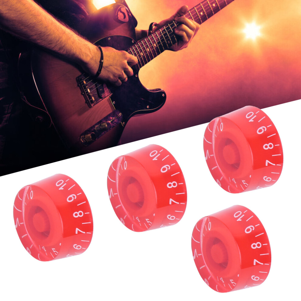 4 Pieces Acrylic Bass Potentiometer Knobs for Electric Guitar White/Red-image-OPC-PMZ28RC-NEW