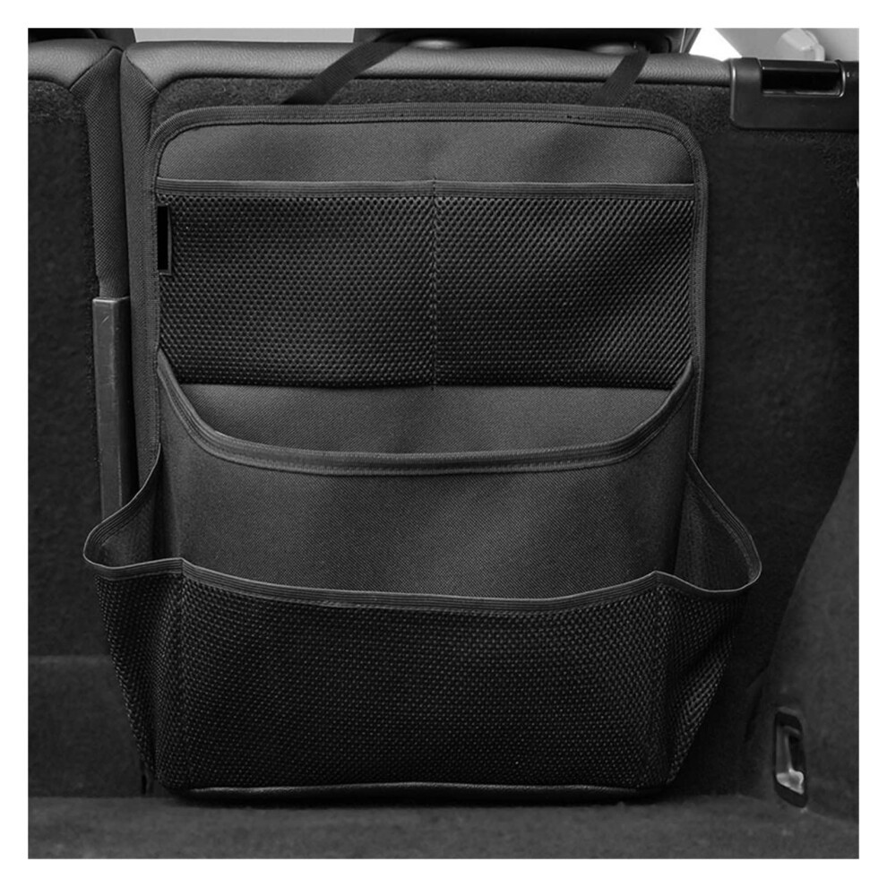 Car Trunk Organizer Adjustable Backseat Storage Bag Net High Capacity Multi-Use Oxford Automobile Seat Back Organizers Universal 1Pc Black 9105992089949