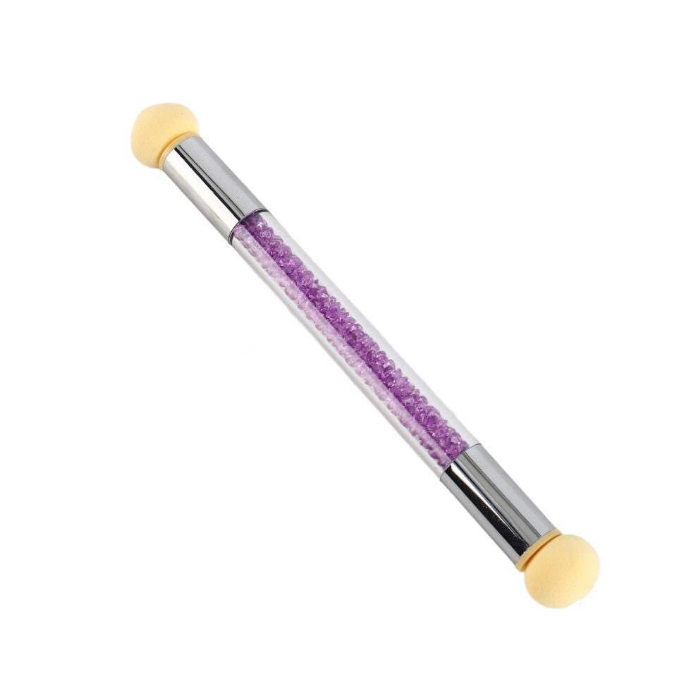 Double Ended Purple Nail Art Sponge Brush, 15.5cm, Acrylic & Sponge