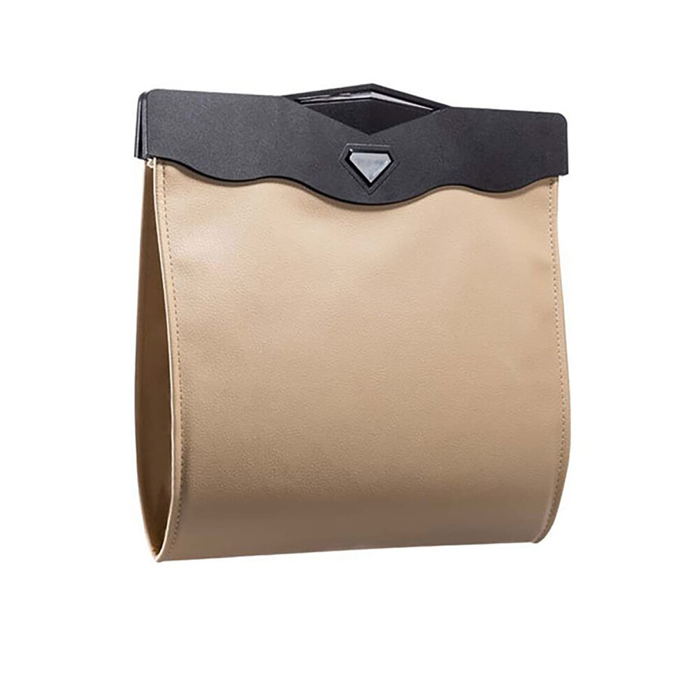 Car Trash Can For Au-Di Q2 Q3 Q3-Sportback Q4 Q4-Sportback Q5 Q5-Sportback Q7 Q8, Portable Car Trash Container Car Organizer Bin, Normal Beige 9339159236277