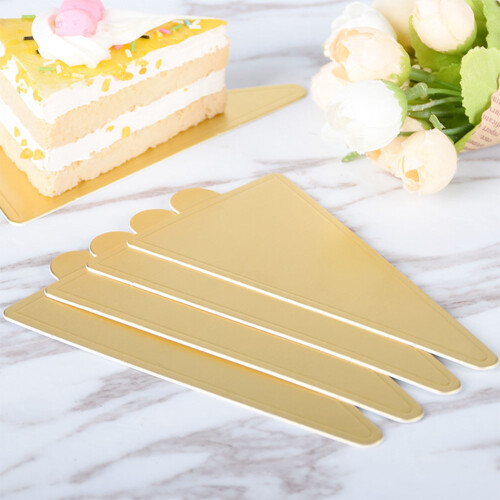 300pcs Gold Triangular Cake Boards 118x78mm Dessert Display Trays 2