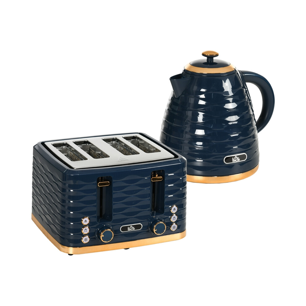 3000W Rapid Boil Electric Kettle and 4 Slice Toaster Set 1.7L Capacity Blue with Adjustable Browning Controls and Crumb Tray-image-OPC-PMZ2BZ2-NEW