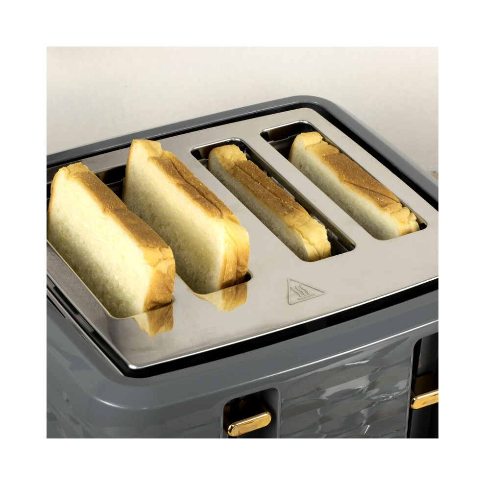 Kettle and Toaster Set 3000W 1.7L Rapid Boil Kettle & 4 Slice Toaster with Adjustable Browning Reheat Defrost Grey Finish-image-OPC-PMZ2C9Y-NEW