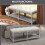 Homcom HOMCOM 2-Tier Bed End Bench, Vintage Stool Button Tufted Window Cream 7