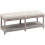 Homcom HOMCOM 2-Tier Bed End Bench, Vintage Stool Button Tufted Window Cream 2