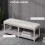 Homcom HOMCOM 2-Tier Bed End Bench, Vintage Stool Button Tufted Window Cream 4