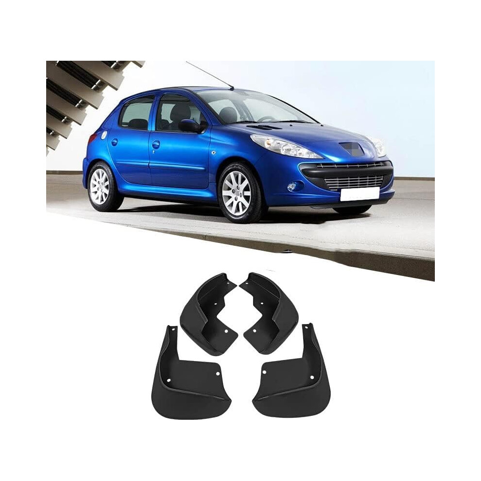 Car Mud Flaps For Peugeot 206 1998-2012 Splashproof Waterproofcar Accessories No Drilling Auto Mudguards 9105992090150