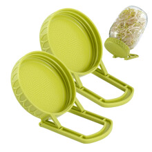 Wide Mouth Sprouting Lids - Plants Germination Cover,Multifunctional Sprouting Lid with Bracket for Broccoli, Alfalfa, Beans, Gardening